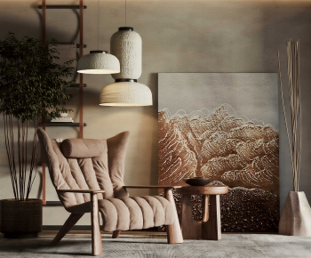 Wabi-sabi Style Lounge Chair-ID:804951918