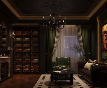 Retro Style A Living Room-ID:406130089