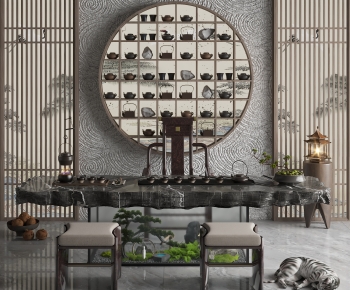 New Chinese Style Tea Tables And Chairs-ID:632090668