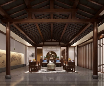 New Chinese Style A Living Room-ID:926018952