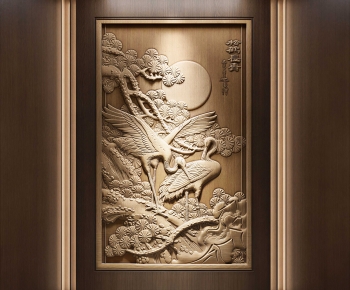 New Chinese Style TV Wall-ID:792092087