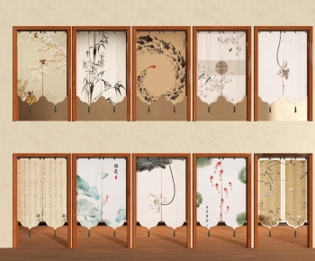 New Chinese Style Door Curtain-ID:322621119