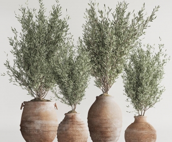 Wabi-sabi Style Ground Green Plant Potted Plants-ID:838378917