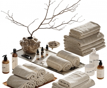 现代毛巾洗浴用品组合-3028326