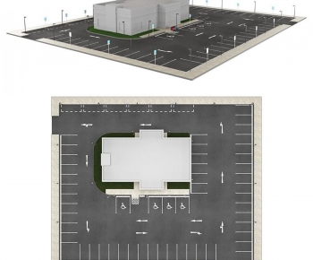 Modern Outdoor Parking Lot-ID:691035991