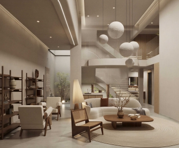 Wabi-sabi Style A Living Room-ID:710556036