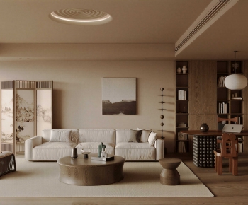 Wabi-sabi Style A Living Room-ID:108624941