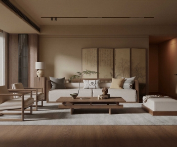 New Chinese Style A Living Room-ID:918262965