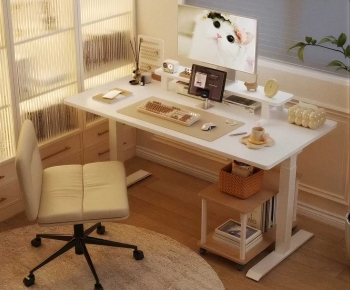 Modern Computer Desk And Chair-ID:506840941