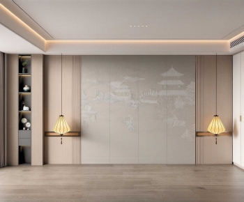 New Chinese Style TV Wall-ID:773510991