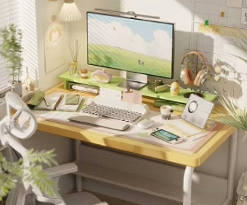 Nordic Style Computer Desk And Chair-ID:948227884