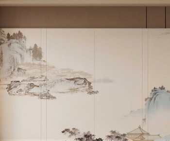 New Chinese Style TV Wall-ID:540879011