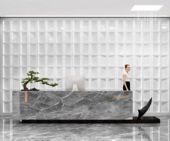 Modern Office Reception Desk-ID:101900186