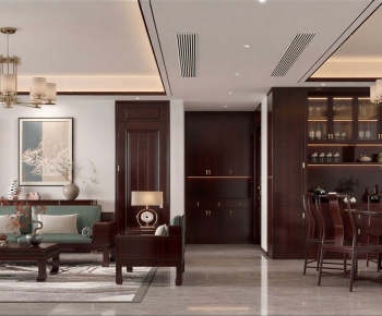 New Chinese Style A Living Room-ID:864130024