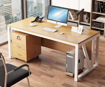 Modern Computer Desk And Chair-ID:355179073