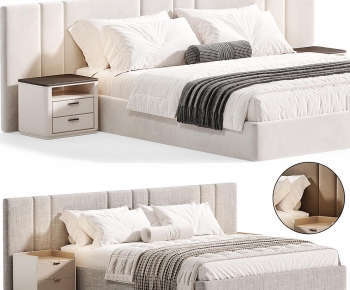 Modern Double Bed-ID:596632008
