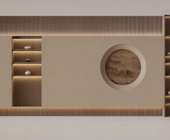 New Chinese Style TV Wall-ID:548279376