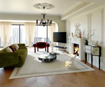French Style A Living Room-ID:800529962