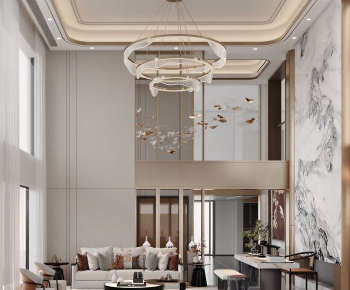 New Chinese Style A Living Room-ID:755388982