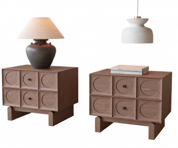 Wabi-sabi Style Bedside Cupboard-ID:536683081