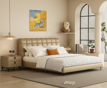 Modern Double Bed-ID:437392952