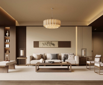 New Chinese Style A Living Room-ID:972083096