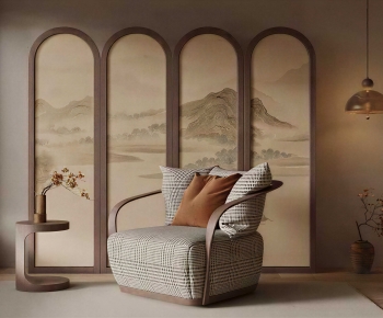 New Chinese Style Single Sofa-ID:945374979