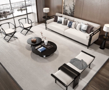 New Chinese Style Sofa Combination-ID:604635003