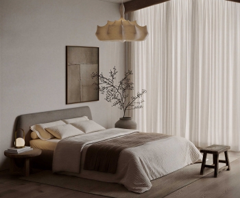 Wabi-sabi Style Bedroom-ID:853894953