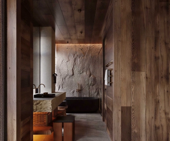 侘寂风酒店卫生间浴室-3034346