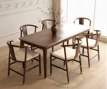 New Chinese Style Dining Table And Chairs-ID:370134122