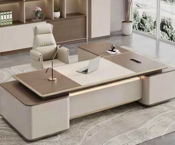 Modern Office Desk And Chair-ID:741497046