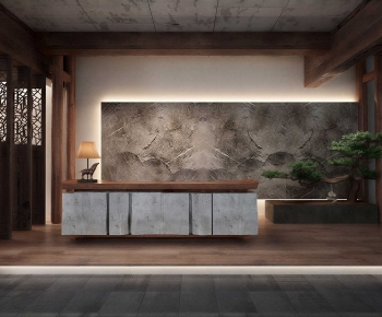 New Chinese Style Office Reception Desk-ID:900779019