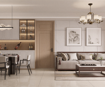 New Chinese Style A Living Room-ID:819708112