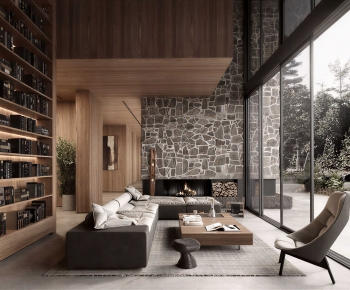 Wabi-sabi Style A Living Room-ID:750248917