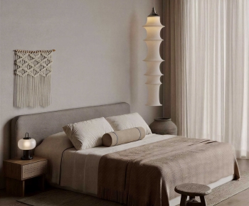 Wabi-sabi Style Double Bed-ID:273920061