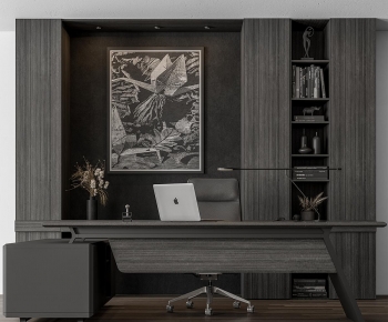 Modern Office Desk And Chair-ID:364973073