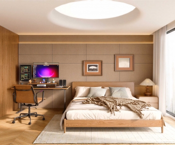 Wabi-sabi Style Bedroom-ID:738539784