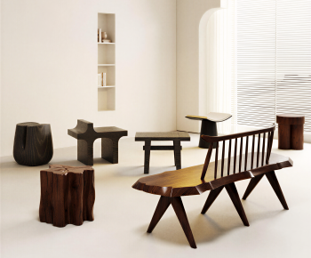 Wabi-sabi Style Stool-ID:358613971