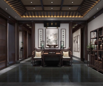 New Chinese Style A Living Room-ID:399653914