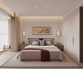 New Chinese Style Bedroom-ID:424835924