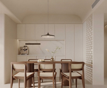 Wabi-sabi Style Dining Room-ID:740554092