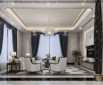 New Chinese Style A Living Room-ID:112769614