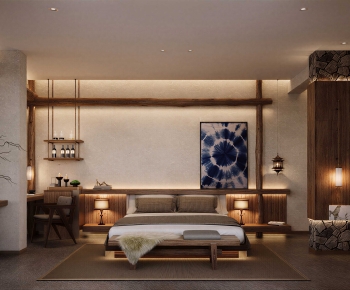 New Chinese Style Bedroom-ID:350410942