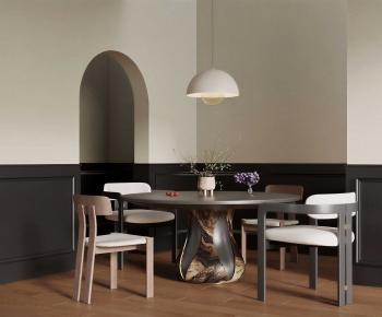 French Style Dining Table And Chairs-ID:293348077