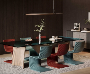 现代意式餐桌椅组合-3038659