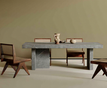 Wabi-sabi Style Dining Table And Chairs-ID:395883086