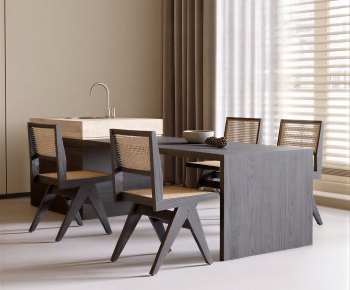 Wabi-sabi Style Dining Table And Chairs-ID:952373037