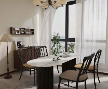 French Style Dining Table And Chairs-ID:124810937