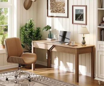 Modern Computer Desk And Chair-ID:129302027